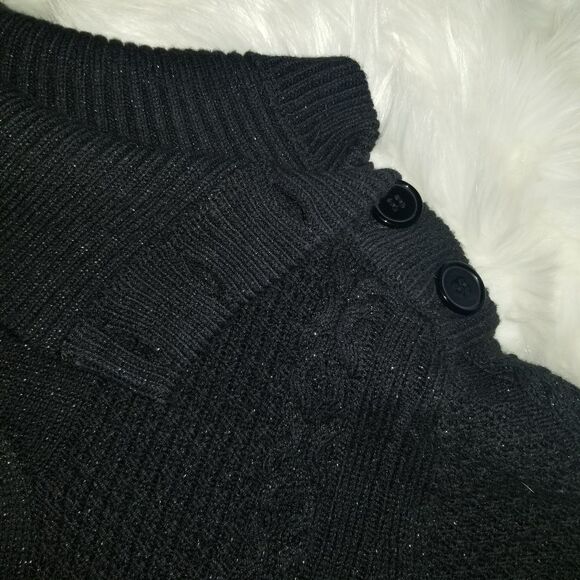 Style & Co Black Sweater Large Cowl Neck Turtle - Picture 2 of 4